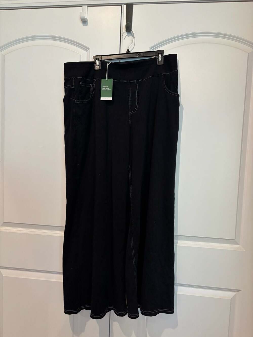 Halara Women's Plus Size Flex High Waisted Casual Wide Leg Jeans Black 2X